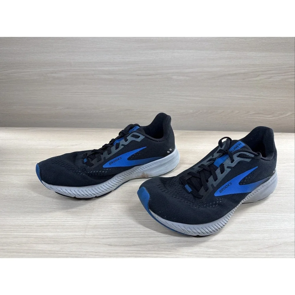 Brooks Launch 8 Running Shoes Mens Size 7 Black Blue 1103581D018‎ Sneakers